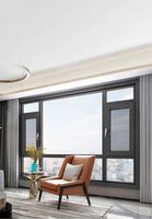Fenêtre à battant vers l'intérieur avec isolation phonique et thermique, conception à haute étanchéité à l'air et moustiquaire intégrée