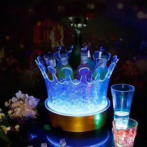 2021 מיוחד בר תשלום זוהר LED זוהר שמפניה כתר מואר קרח דלי עבור מועדון לילה בר KTV בשימוש
