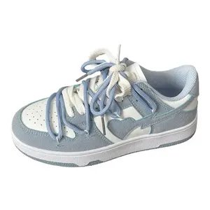 Heart Duns Nuevo tipo de zapatos de pizarra Haze Blue Trend Love Pattern Transpirable Estudiante Casual Sneakers Mujer Zapatos deportivos