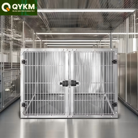 Extreem weerbestendige, kauwbestendige hondenkennel van roestvrij staal, zware uitvoering, voor gebruik in buiten, tuin, garage, boerderij of als schuilplaats.