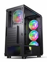 Boîtier ATX pour PC de bureau, ensemble complet de cartes graphiques avec lumière LED et ventilateur RVB pour boîtiers et tours d'ordinateur
