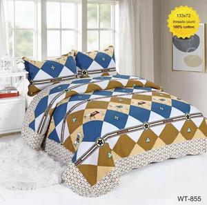 3-piece Embroidered Floral Quilted Bed <strong>Sheet</strong> and Quilt <strong>Set</strong> 100% Cotton Beautiful Bed <strong>Sheet</strong> <strong>Sets</strong> - Product Image 3