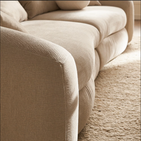 Canapé modulaire incurvé moderne en tissu bouclé, canapé sectionnel nuageux, mobilier de salon, crème, 3 places, ensemble de canapés organiques en arc