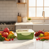 Boîte à Lunch en Plastique 1200 ml à 3 Compartiments avec Bouteille d'Eau, Ensemble Anti-Fuite, Récipient de Stockage Alimentaire Bento pour l'École, Enfants et Ados