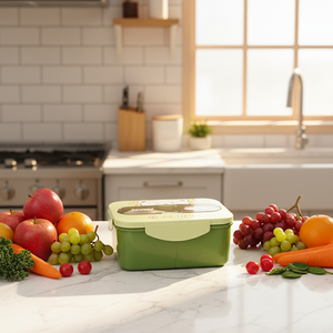 Contenitore <span class=keywords><strong>per</strong></span> <span class=keywords><strong>Pranzo</strong></span> in Plastica da 1200ml con 3 Scomparti e Bottiglia d'Acqua, <span class=keywords><strong>Set</strong></span> Ermetico Bento <span class=keywords><strong>per</strong></span> Conservazione Alimenti <span class=keywords><strong>per</strong></span> Bambini e Ragazzi - Product Image 5