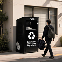 Seau de rangement pour vêtements et chaussures de plein air Centre de dons caritatifs en acier Bacs de recyclage pour les livres et les vêtements