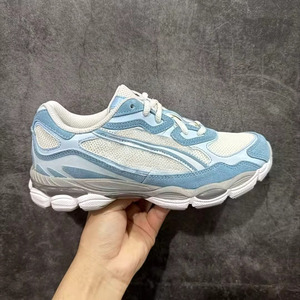 Chaussures de marche rétro en maille bleu clair à lacets, respirantes, avec semelle intermédiaire EVA absorbant les chocs et semelle extérieure en caoutchouc, pour toutes les saisons, décontractées - Product Image 3