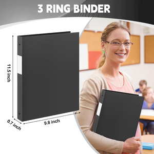 Reliure à 3 anneaux de 0,5 pouce, anneaux ronds en vrac de 1/2 pouce, capacité de 140 feuilles avec pochette, idéale pour organiser les documents pour l'école et le bureau - Product Image 2