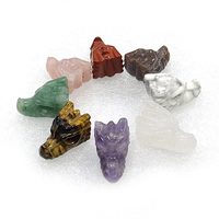 Cristal naturel en gros en vrac artisanat cristal Mini tête de dragon sculpture pour esprit guérison Souvenirs cadeau
