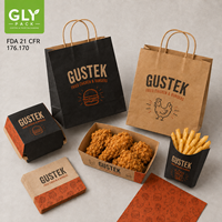 Juego de Empaque de Comida Rápida Kraft Impreso Personalizado, Caja para Hamburguesas, Pollo Frito, Hot Dogs, Papas Fritas, Bolsa de Papel, Empaque para Restaurantes para Llevar