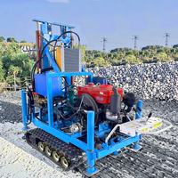 Profondeur de forage personnalisée en usine 100m 150m 200m Mini machine de forage de puits d'eau à moteur diesel portable sur chenilles 25 ch