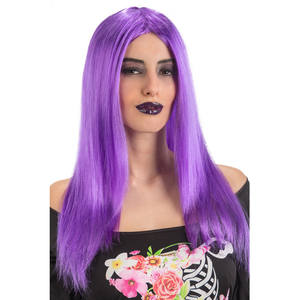 Perruque longue et droite violette pour femme, taille unique - Product Image 1