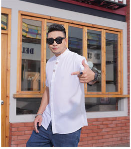 <span class=keywords><strong>เสื้อ</strong></span><span class=keywords><strong>เชิ้ต</strong></span>แขนสั้นผู้ชายไซส์ใหญ่ <span class=keywords><strong>คอ</strong></span>ปกแบบจีน สไตล์ลำลอง ใส่สบาย ระบายอากาศได้ดี ไม่ยับง่าย เหมาะสำหรับฤดูร้อน รับผลิตแบบ ODM - Product Image 4