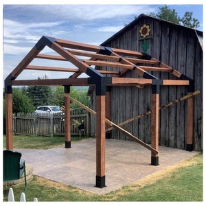 Conjunto de 8 Conectores de Acero Resistente para Vigas de Pérgola <span class=keywords><strong>con</strong></span> Todos los Tornillos y Pernos Necesarios para <span class=keywords><strong>Postes</strong></span> de 4x4 y Uniones de Vigas de 2x6 - Product Image 1