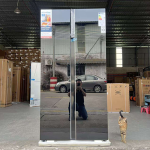 Réfrigérateur à double <span class=keywords><strong>porte</strong></span> de 693 L avec grande capacité, réfrigérateurs en verre noir pour la maison, <span class=keywords><strong>d</strong></span>égivrage automatique, réfrigérateur à fréquence variable - Product Image 2
