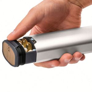 Boîte à pilules personnalisable, étanche, résistante aux enfants, en alliage d'aluminium, grande capacité, compartimentée, pour 7 jours, pour organiser les recharges de pilules - Product Image 2
