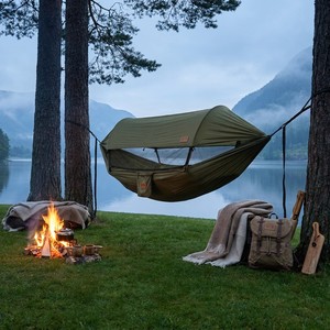 <span class=keywords><strong>Hamac</strong></span> automatique ultraléger 800g avec moustiquaire escamotable et toit anti-UV, lit d'arbre compact pour le trekking et la randonnée - Product Image 3