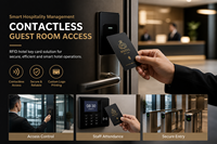 Maßgefertigte Matte Schwarze RFID-Hotel-Schlüsselkarte Kontaktloser Gästezimmerzugang mit Logodruck für Intelligentes Hotelmanagement
