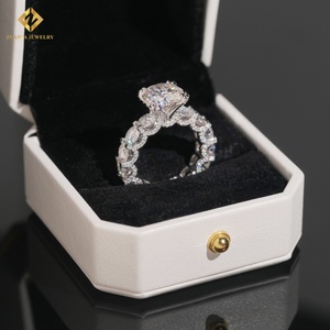 เครื่องประดับสุดหรูพร้อมแหวนเพชรโมอิสซาไนต์ทรงกลม925แหวนหมั้นเพชรโมอิสซาไนต์เงินแท้สำหรับผู้หญิงผ่านการทดสอบเพชรที่ผ่านมา - Product Image 4