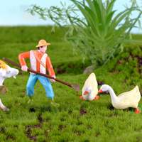 Figuras de Acción de Animales de Granja de Dibujos Animados DIY, Adornos de PVC, Regalos Artesanales, Mini Juguetes de Plástico para Jardín, Decoración del Hogar y Escritorio