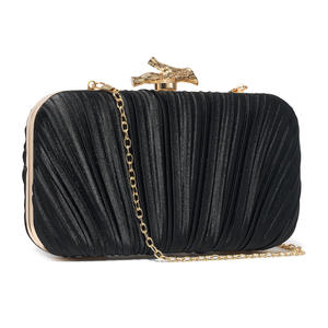 Fashionable Ladies Evening <b>Clutch</b> Bag Pleated Flap Pattern Waterproof Zipper Closure 20-35L Capacity <b>Wedding</b> Party Banquet - Product Image 4