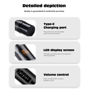Microphone sans fil double UHF, faible latence, portée de 50 m, micro plug-and-play pour karaoké, soirée à domicile, <span class=keywords><strong>discours</strong></span>, vente en gros - Product Image 4