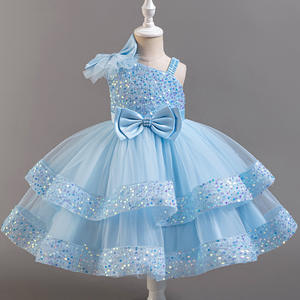 Nouvelle robe de princesse pour enfants, style moelleux, paillettes, maille, anniversaire et première année, banquet, performance - Product Image 5