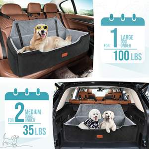 Individuell Anpassbare Haustiersitze für das Auto Großer Hundeautositz für 2 mittelgroße Hunde unter 100 lbs Waschbares Hundebett Abnehmbare Sitzerhöhung für Haustiere - Product Image 4