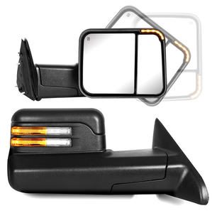 Espejos Laterales XMAXVISION para 1500 2009-2018, con Calefacción, para Remolque, con Luz LED Ámbar, Nuevos, Negros - Product Image 1