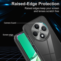 Coque de téléphone pare-chocs en caoutchouc hybride pour OPPO Reno 12F 12 Realme 13 Pro Plus C63 GT 6T A3 C61 Nrzo N63 TPU Edge Transparent PC Shield