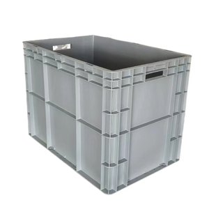 Caja de plástico sólido UE, caja de rotación apilable, cajas de rotación móviles apilables de plástico grande/cajas con tapa