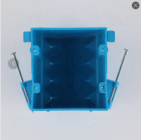 Nouvelle boîte de jonction PVC 2 modules IP55 peinte gris/bleu avec support pour clous et interrupteurs électriques