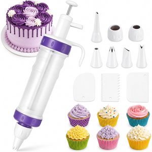 Kit de Decoración de Pasteles Dualshine con Dispensador de Jeringa, 7 Boquillas, 3 Espátulas, Herramienta para Glasear, Set para Decorar Cupcakes - Product Image 1