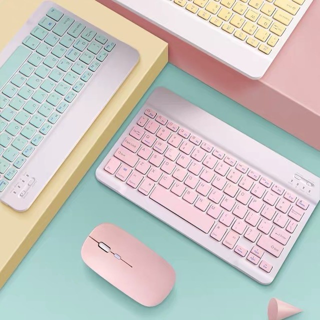 10 Inch Rechargeable Wireless Ergonomic Keyboard and Mouse Combo Set for PC Laptop Ergonomic Wireless Keyboard