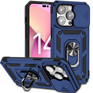 Funda Resistente para iPhone 17 16 15 14 13 Pro Max, Carcasa Protectora de Alta Resistencia con Anillo de Soporte y Protector de Cámara Deslizable - Product Image 6