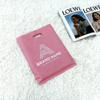 Sacs en plastique personnalisés pour vêtements, rose, avec poignée, découpe sur mesure, sacs en plastique avec logo, sacs en plastique pour le shopping