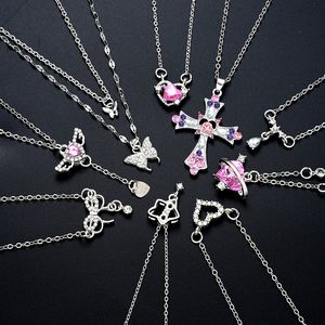 Cadena Monaco shoker de plata 925 colgante minimalista collares de mujer joyería de Zirconia joyas de plata italiana 925 de moissanita - Product Image 1