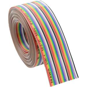 Câble plat à 30 broches XINGYHENG, câble IDC de 30 fils de couleur arc-en-ciel, 16 pieds (5 m), conducteur en cuivre, isolation en PVC - Product Image 2