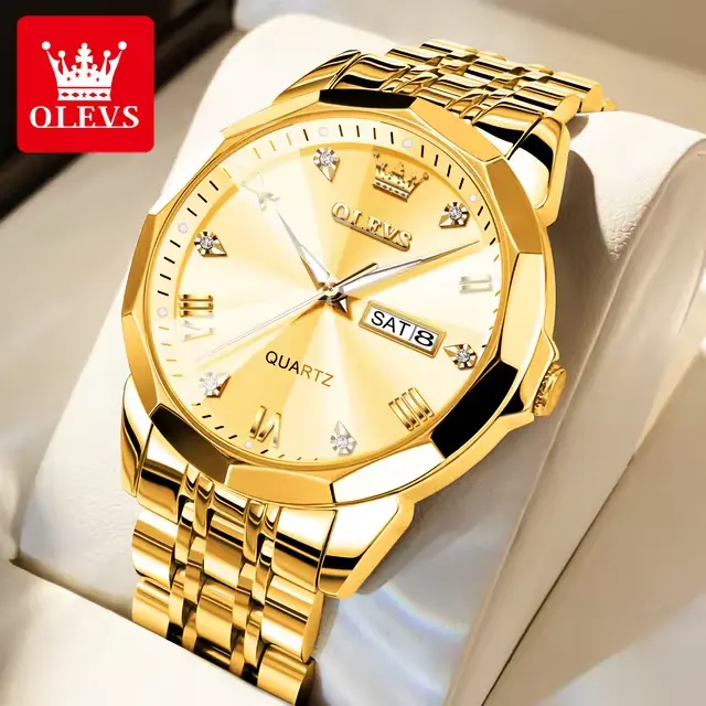 2024 HYX OLEVS 9931 Luxury Man Watch High Quality Waterproof Luminous Men Wristwatch Leather Men Quartz Watches Casual Clock