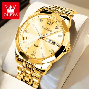 2024 Hyx Olevs 9931 Luxe Man Horloge Hoge Kwaliteit Waterdicht Heren Polshorloge Lederen Heren Quartz Horloges Casual Klok