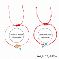 Pulsera Go2boho con cordón de nailon trenzado rojo y blanco, cuentas de turquesa y baño de oro de 18 quilates, joyería bohemia para regalo.