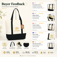Sac fourre-tout en toile de coton pour femme, personnalisé avec logo d'usine, 16 oz, épais, avec pochette intérieure, pour le travail ou les loisirs