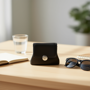 Portamonete in vera pelle 10x8,5 cm con chiusura in metallo per uso quotidiano - Product Image 2