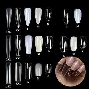 Trung Bình XL Quan Tài Hạnh Nhân Thon Mềm Gel Nail Mẹo Vuông X Tùy Chỉnh Logo Stiletto Pháp Xxxl Xxl Full Bìa Nail Mẹo - Product Image 1