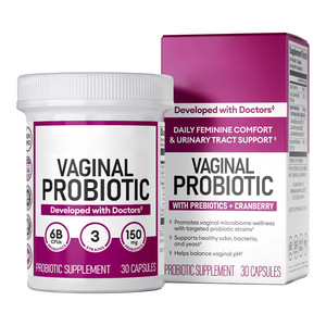 Probiótico Vaginal con Arándano Rojo y Prebióticos para el Equilibrio del pH y el Apoyo del Tracto Urinario, Desarrollado por Médicos, Marca Privada OEM - Product Image 1