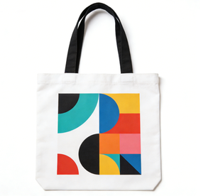 Bolsas de Mano de Lona Negra con Estampado Informal, Plegables, Reutilizables, para Compras, para Estudiantes, de Algodón Orgánico - Product Image 4