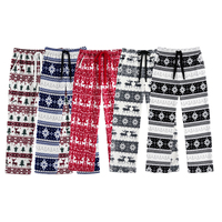 Pantalon de pyjama thermique personnalisé en flanelle pour homme et femme, doux, chaud, taille élastique, imprimé automne, vente en gros