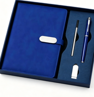 Carnet de notes promotionnel A5 en cuir PU à couverture rigide pour cadeau, journal personnalisé, ensemble stylo et carnet professionnel avec clé USB