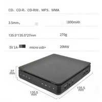 Lecteur CD portable ultra-fin personnalisé en usine avec USB, MP3, WMA, double prise casque, chargement USB, écran LED pour étudiants, études et voyages