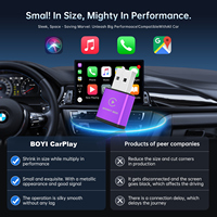 Adaptador Inalámbrico CarPlay 2 en 1 Inteligente Super MINI OEM de Fuallwin con Control por Voz Siri Compatible con Todas las Aplicaciones Populares y Google Maps